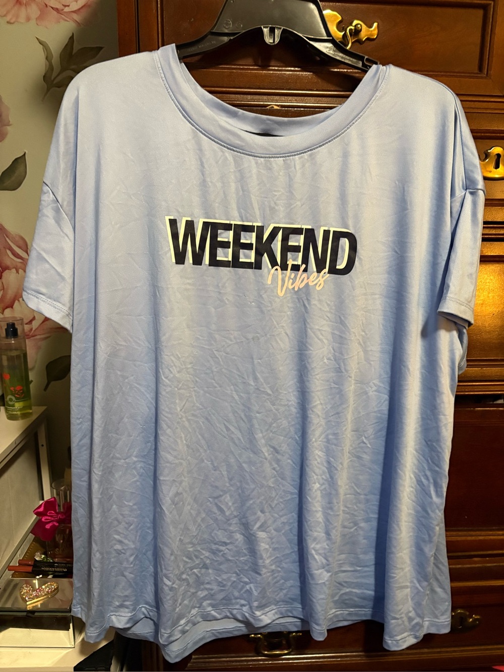 Weekend Vibes women’s Light Blue Pajama Set sz 16/18